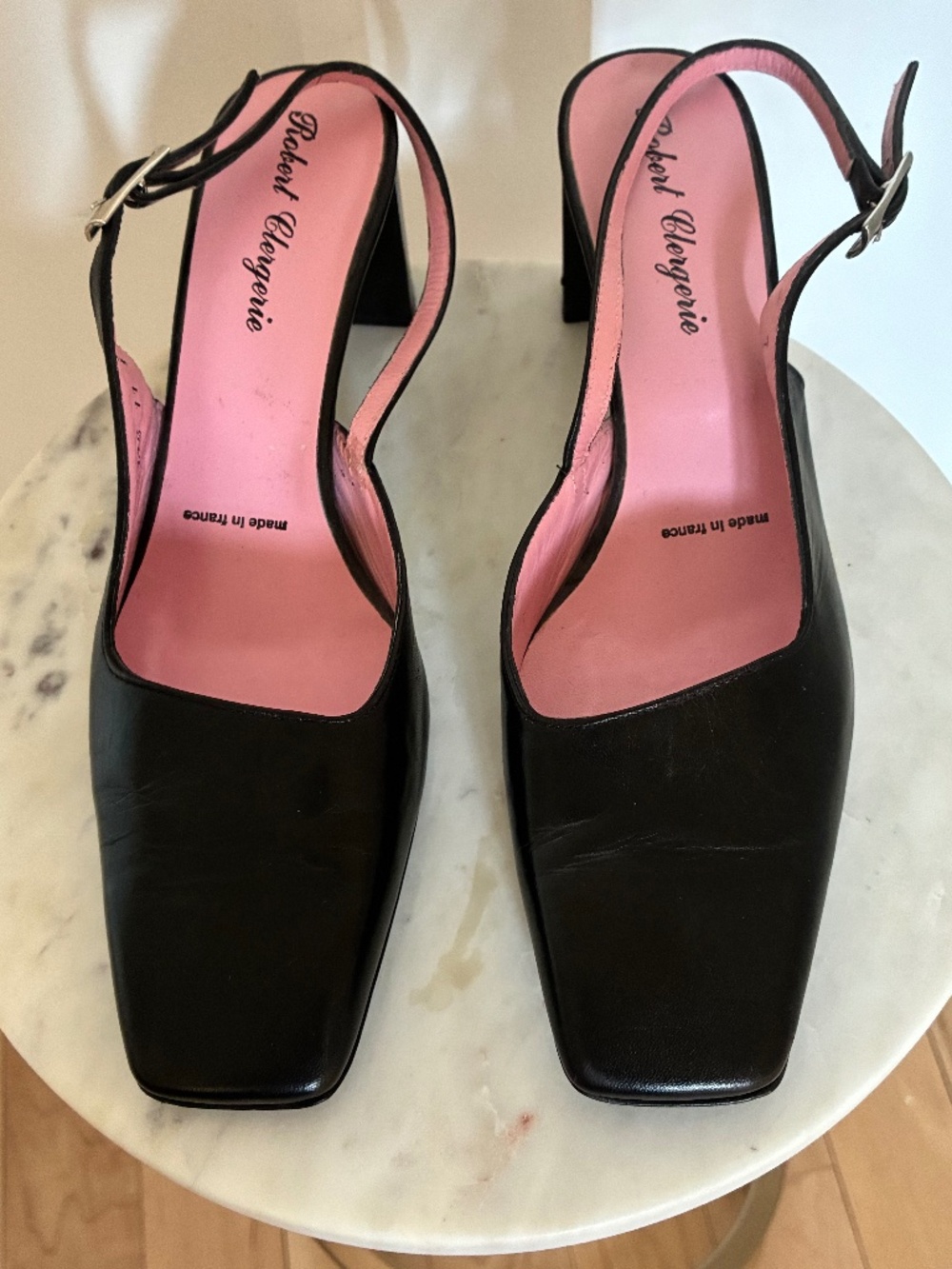 Robert Clergerie black slingback heels